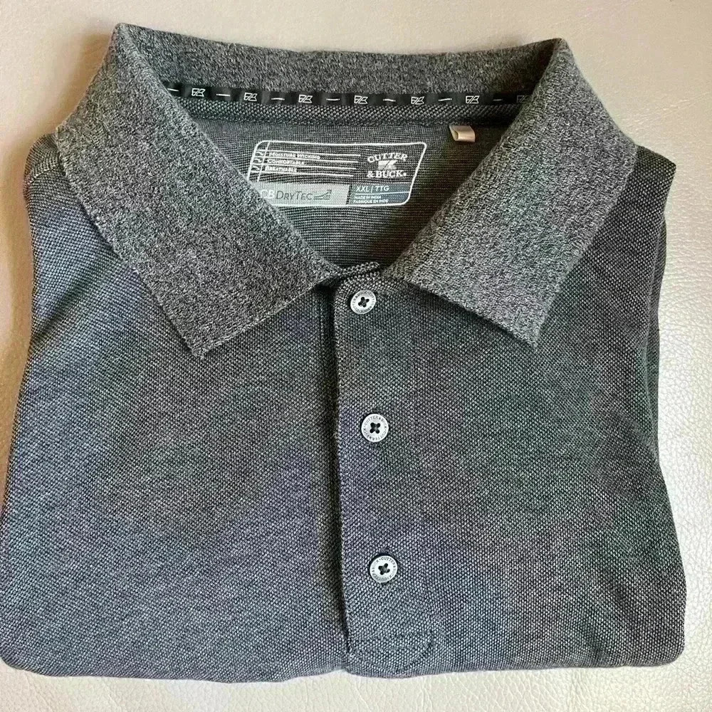 CUTTER & BUCK Dry Tec gray men’s polo shirt size XXL Tall 2XL